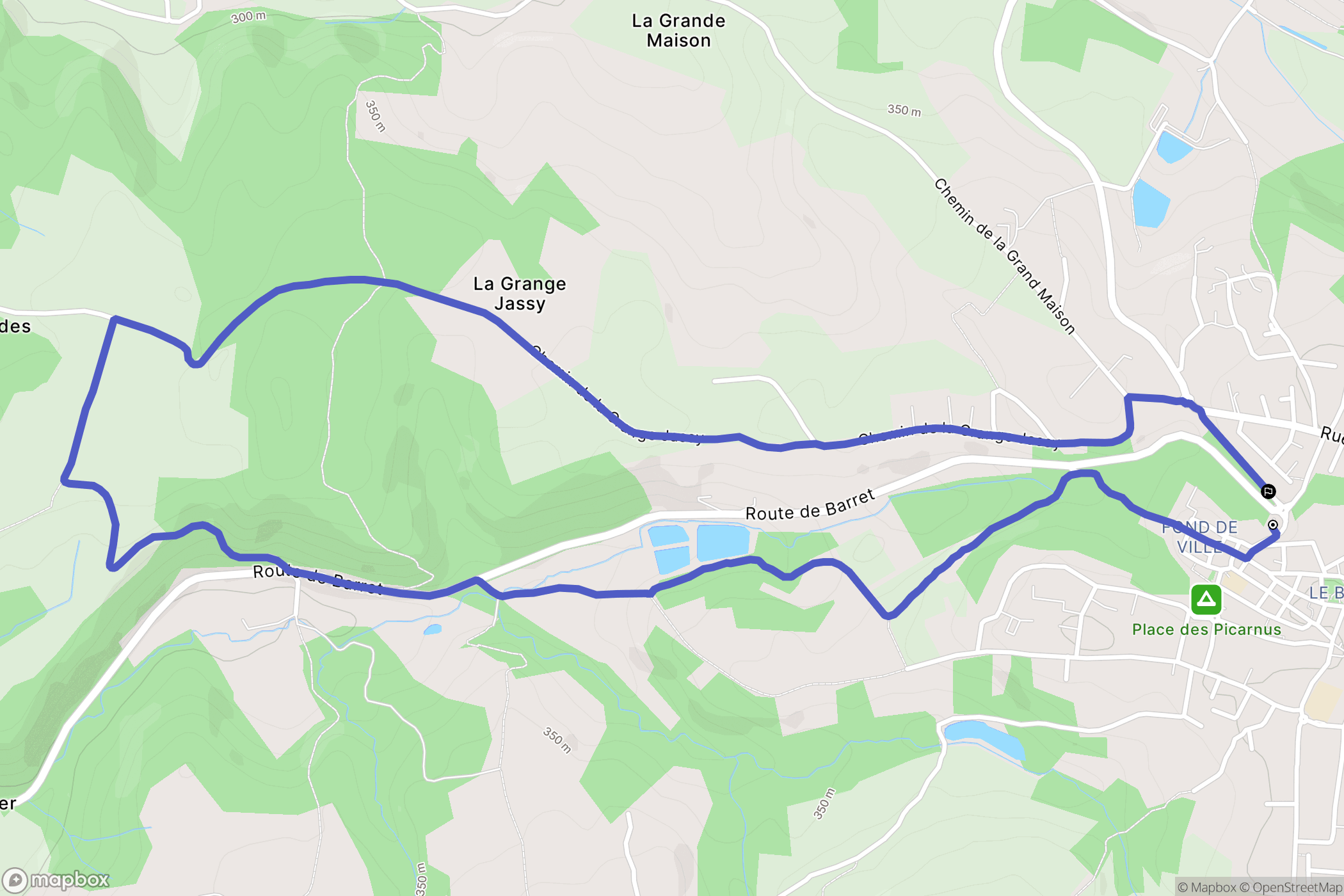 Saint-Georges-d'Espéranche : carte du parcours de randonnée - France