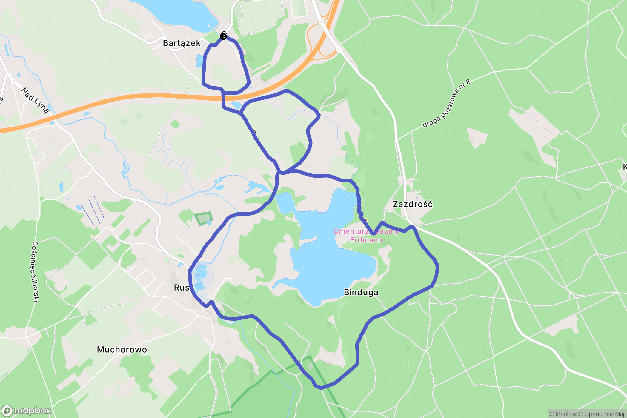 Bartążek: mapa trasy - Poland