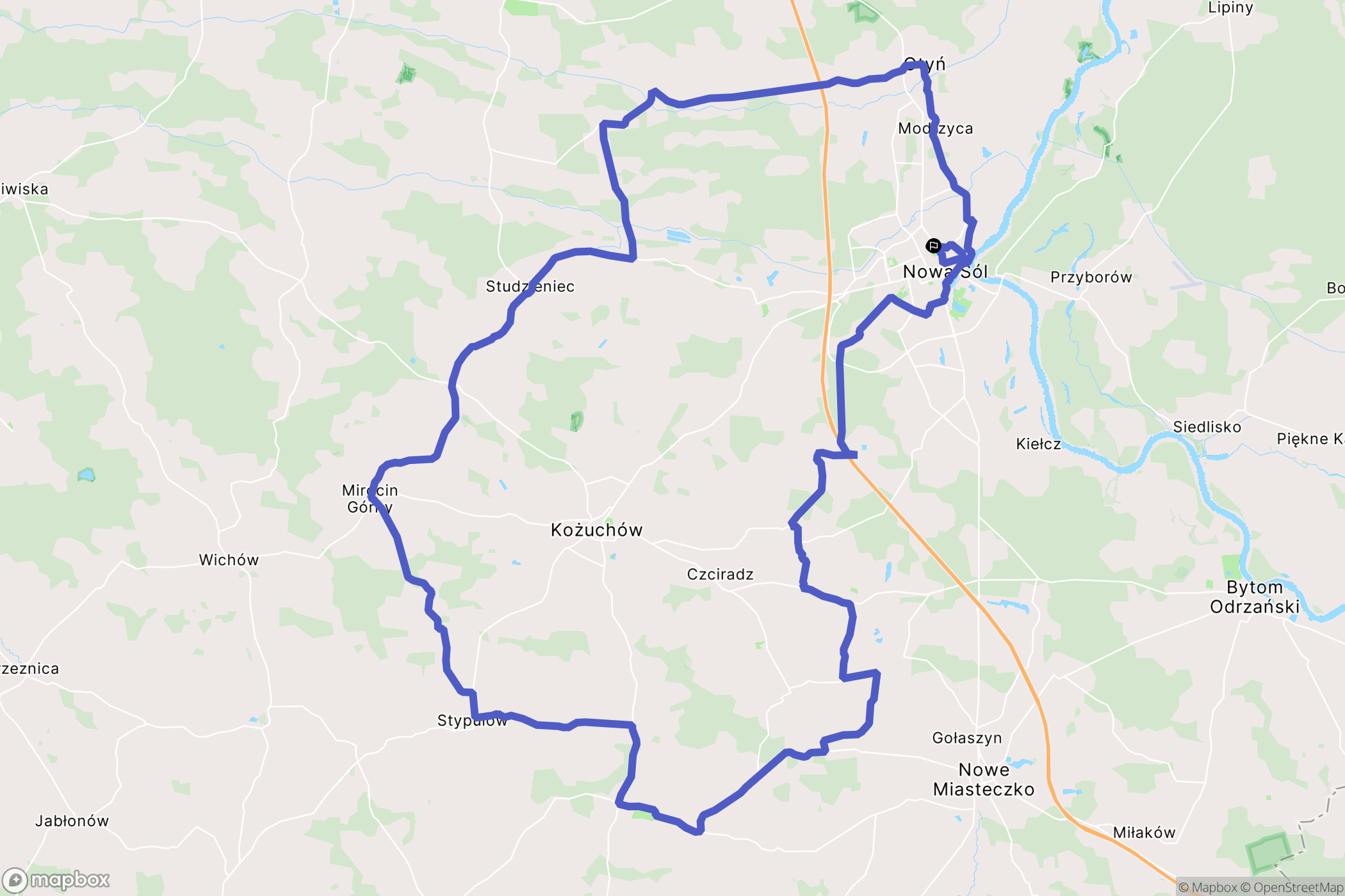 Nowa Sól: mapa trasy - Poland