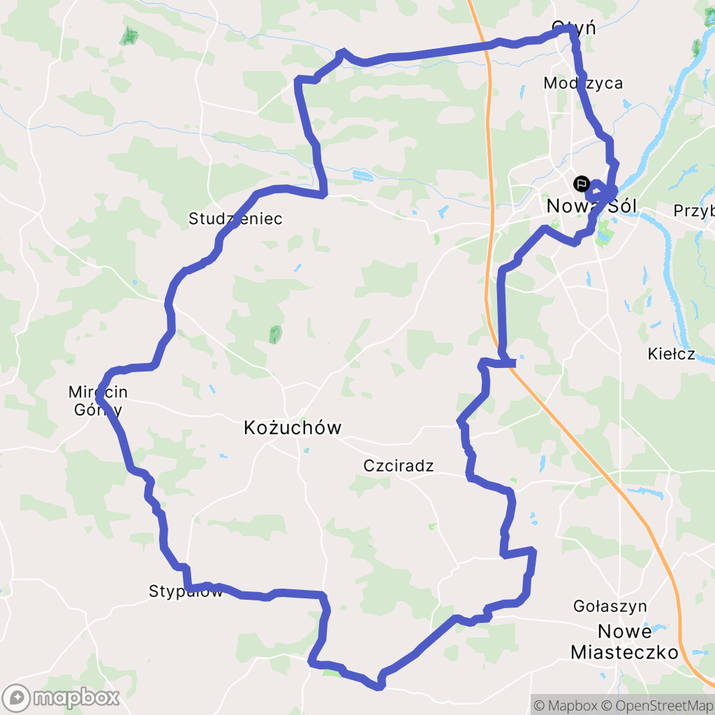 Nowa Sól: mapa trasy - Poland