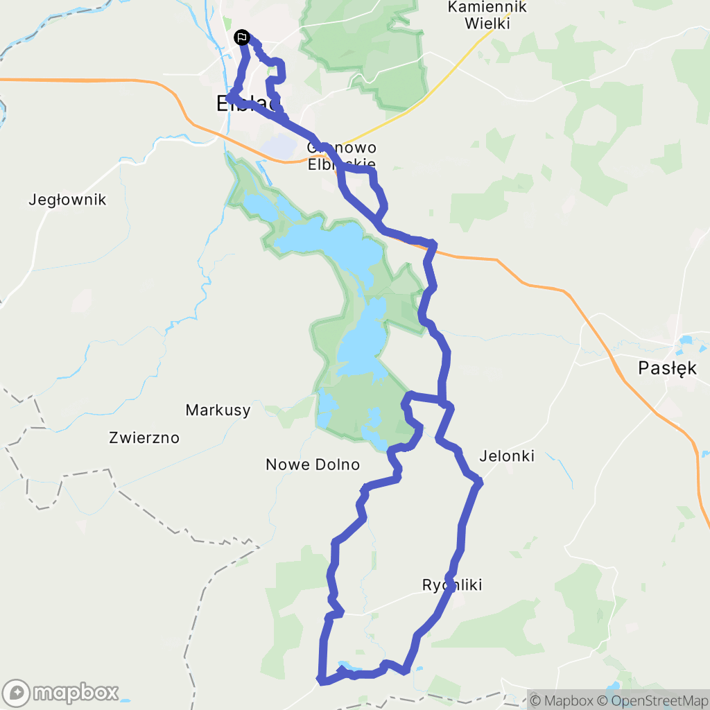 Elbląg: mapa trasy - Poland