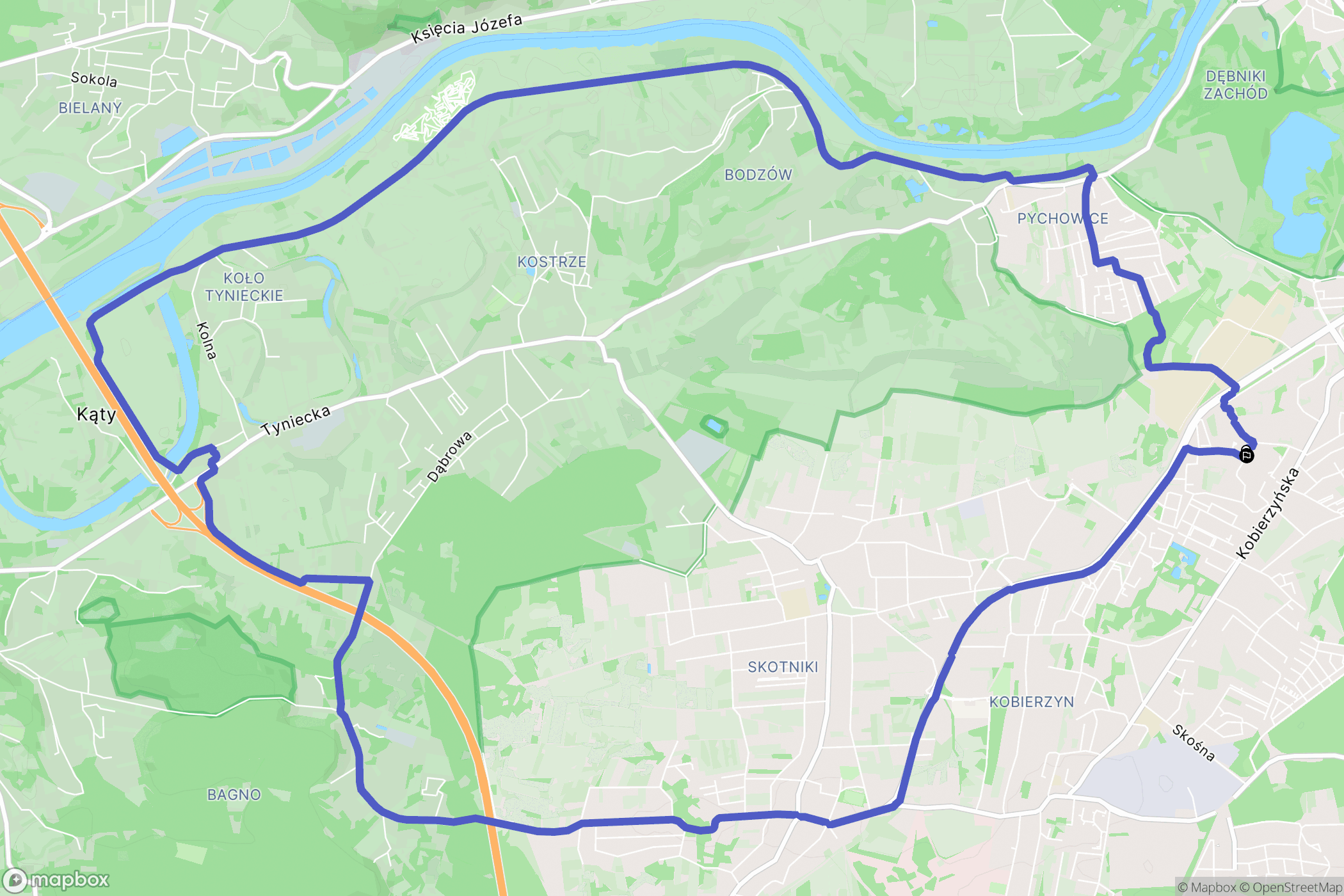 Kraków: mapa trasy - Poland