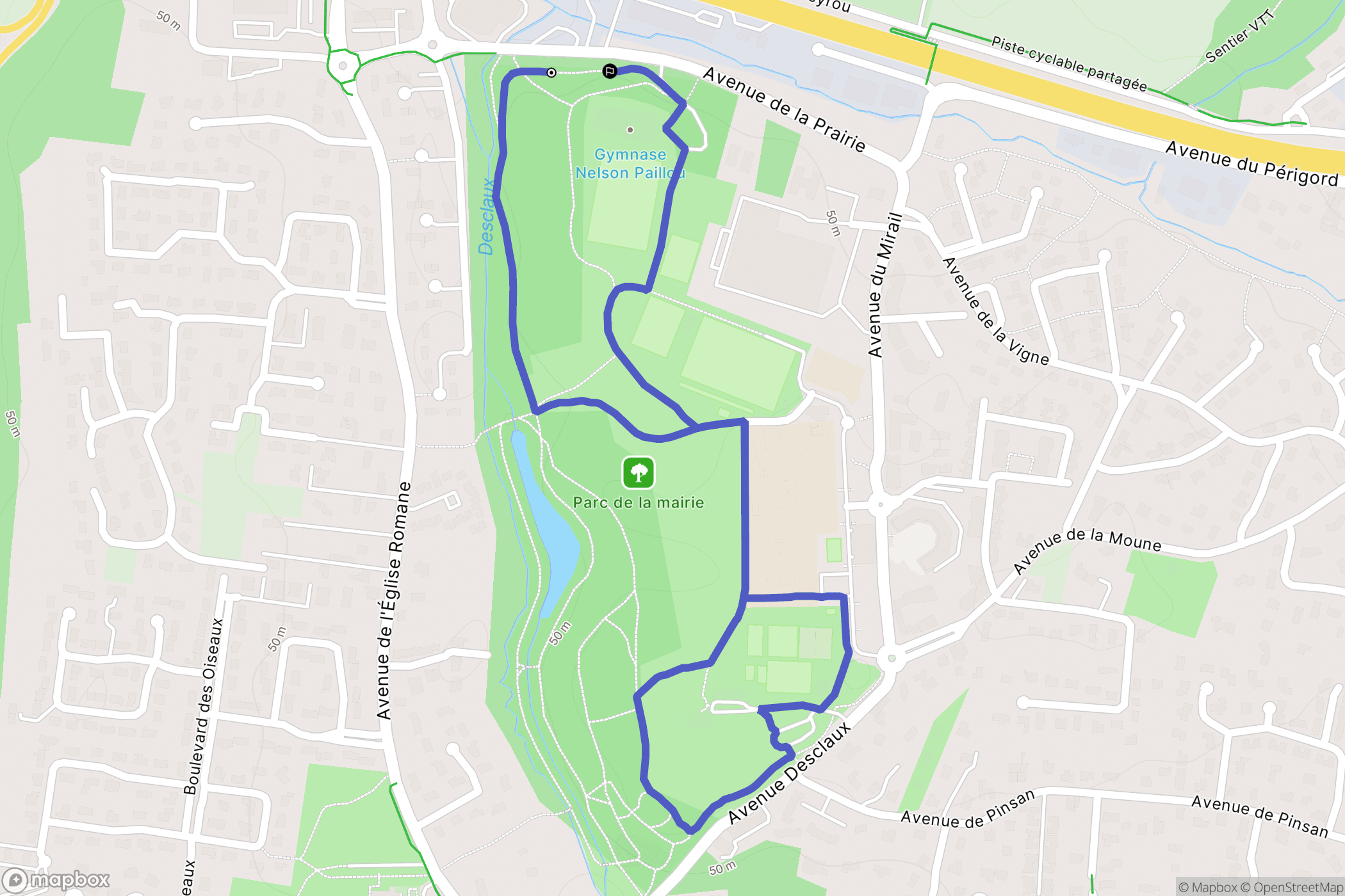 Artigues-près-Bordeaux : carte du parcours de randonnée - France