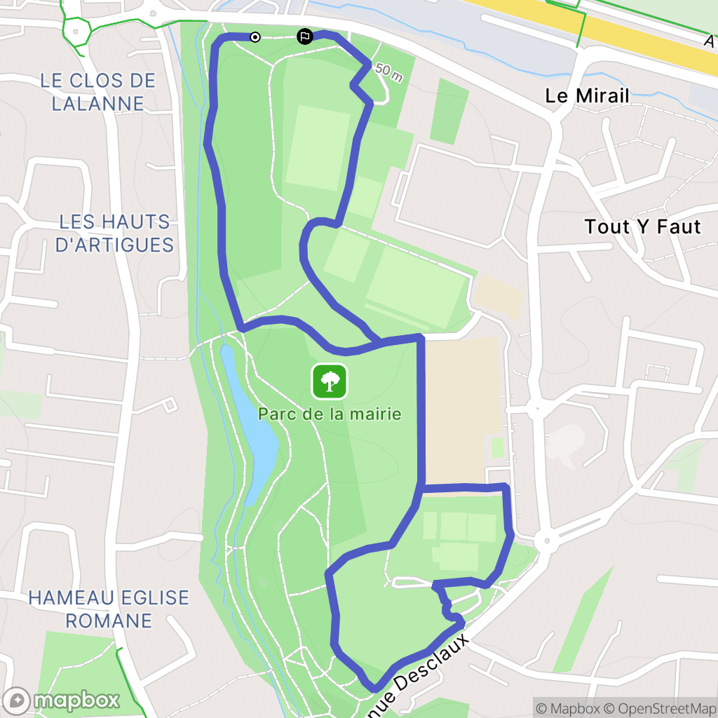 Artigues-près-Bordeaux : carte du parcours de randonnée - France