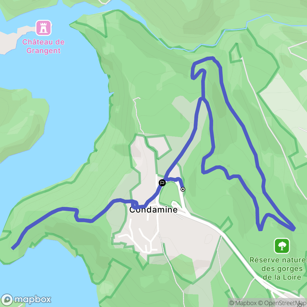 Saint-Étienne : carte du parcours de randonnée - France