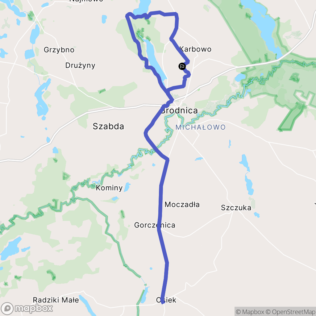 Karbowo: mapa trasy - Poland