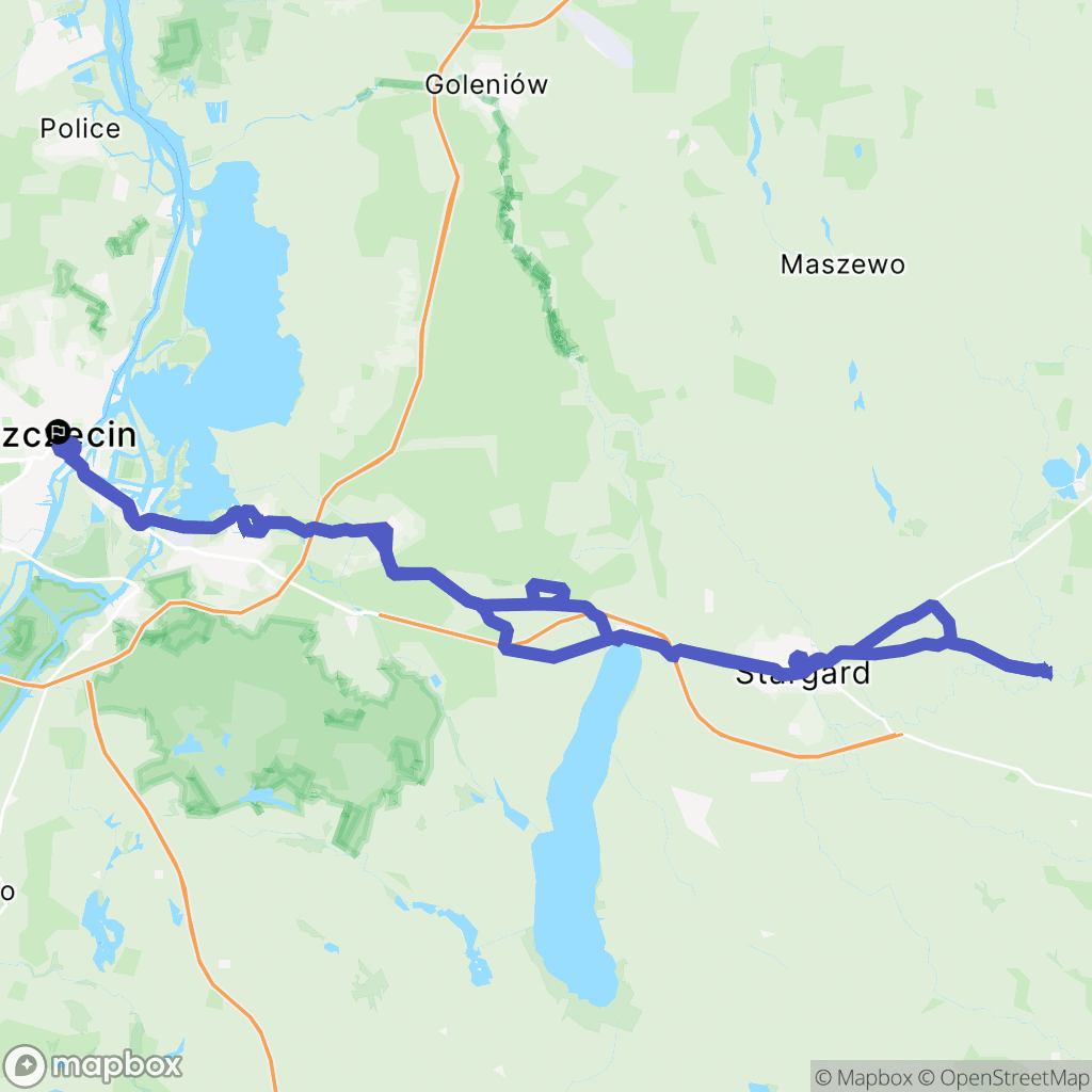Szczecin: mapa trasy - Poland