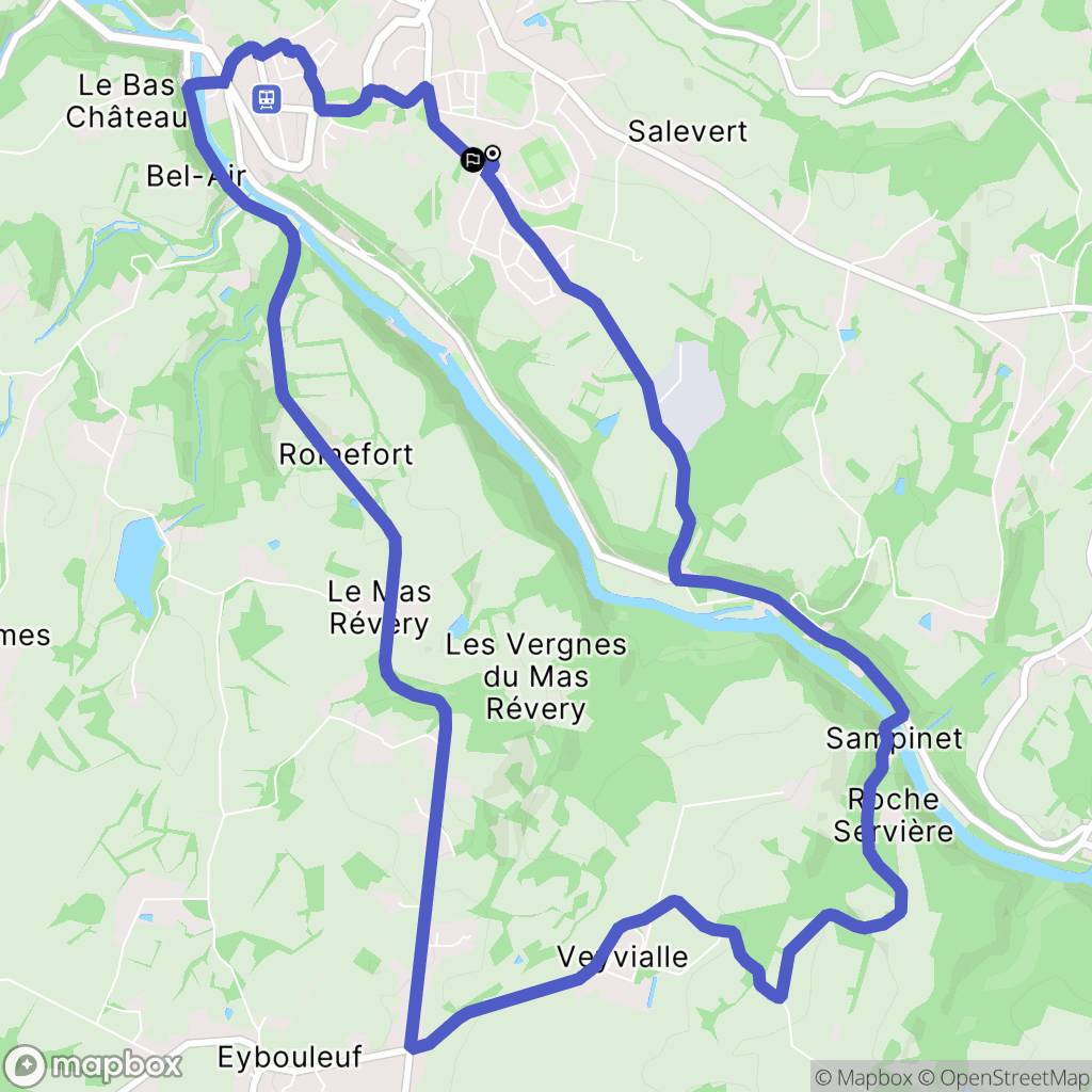 Saint-Léonard-de-Noblat : carte du parcours de randonnée - France