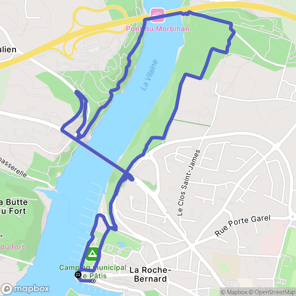 La Roche-Bernard : carte du parcours de randonnée - France
