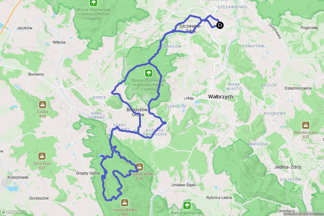 Wałbrzych: mapa trasy - Poland