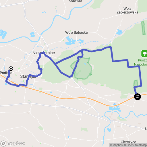 Niepołomice: mapa trasy - Poland