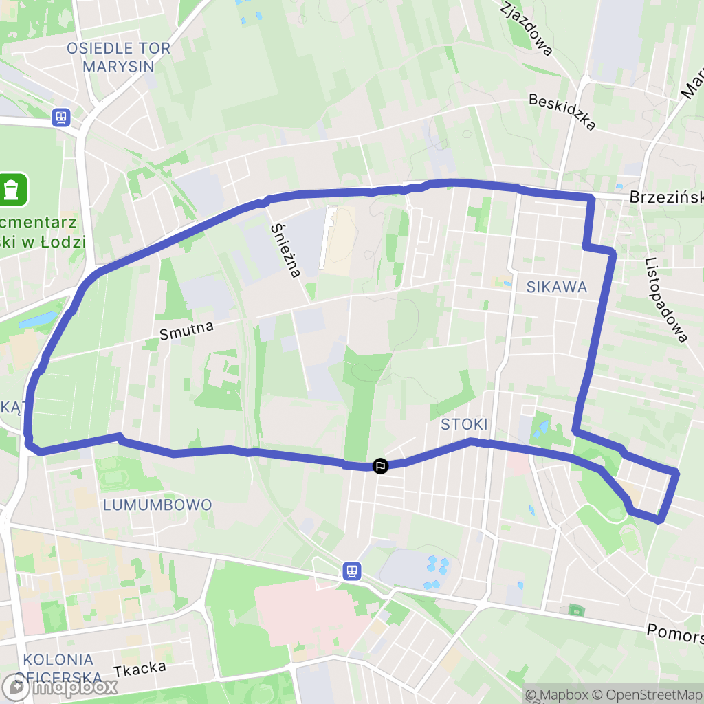 Łódź: mapa trasy - Poland