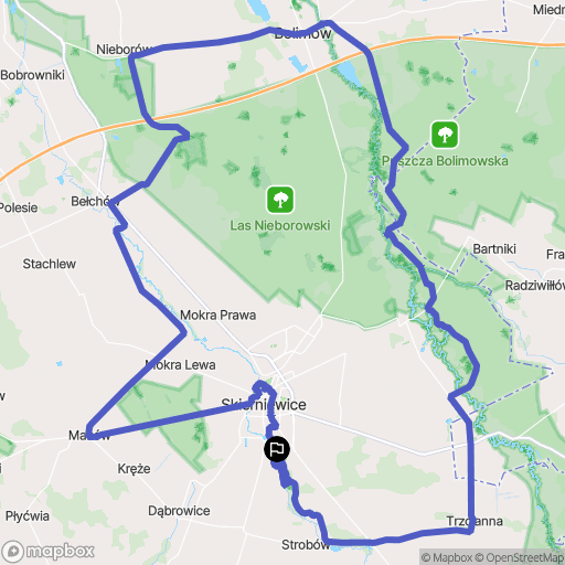 Skierniewice: mapa trasy - Poland