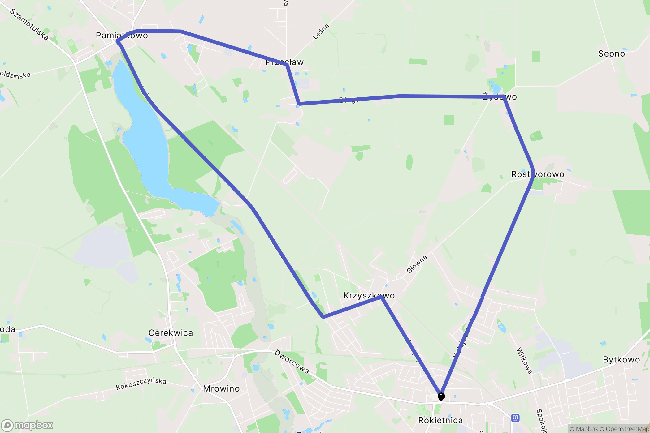 Rokietnica: mapa trasy - Poland