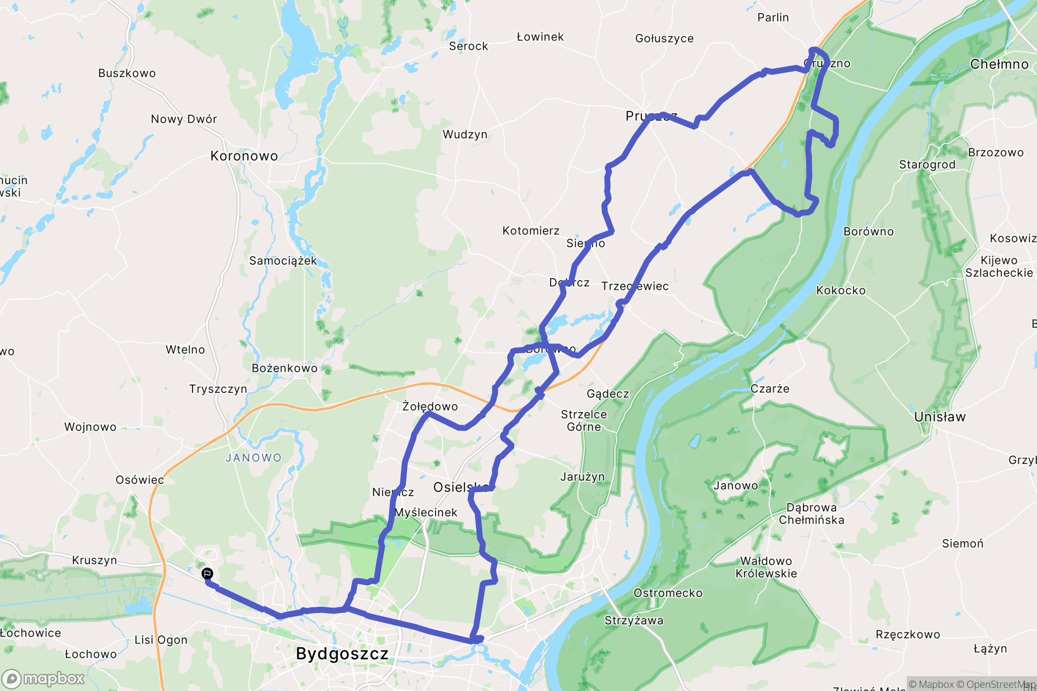 Bydgoszcz: mapa trasy - Poland