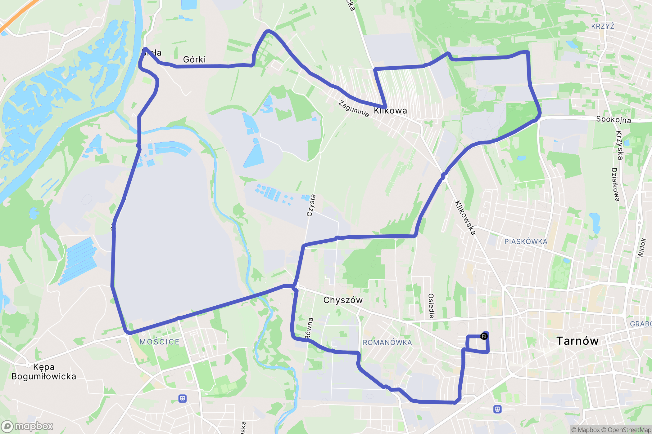 Tarnów: mapa trasy - Poland