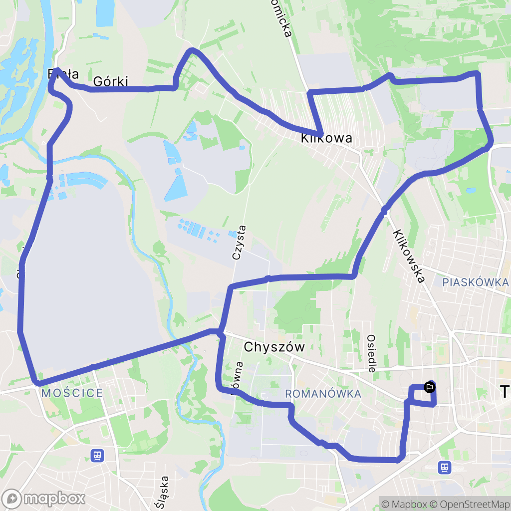 Tarnów: mapa trasy - Poland