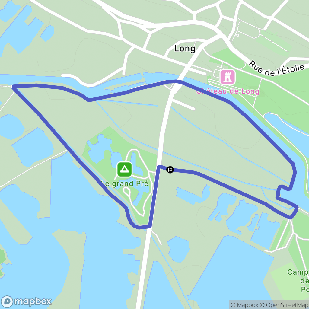 Long : carte du parcours de randonnée - France