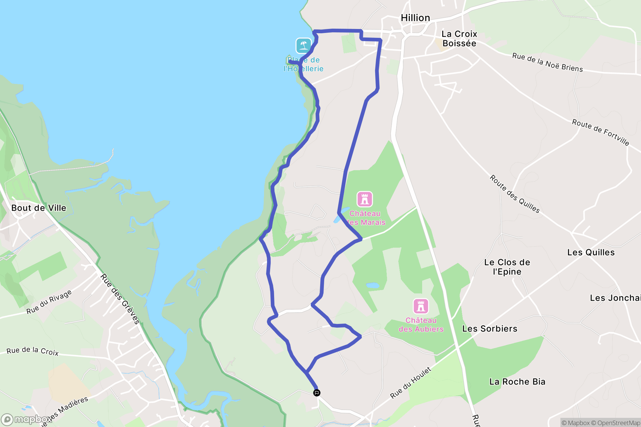 Hillion : carte du parcours de randonnée - France