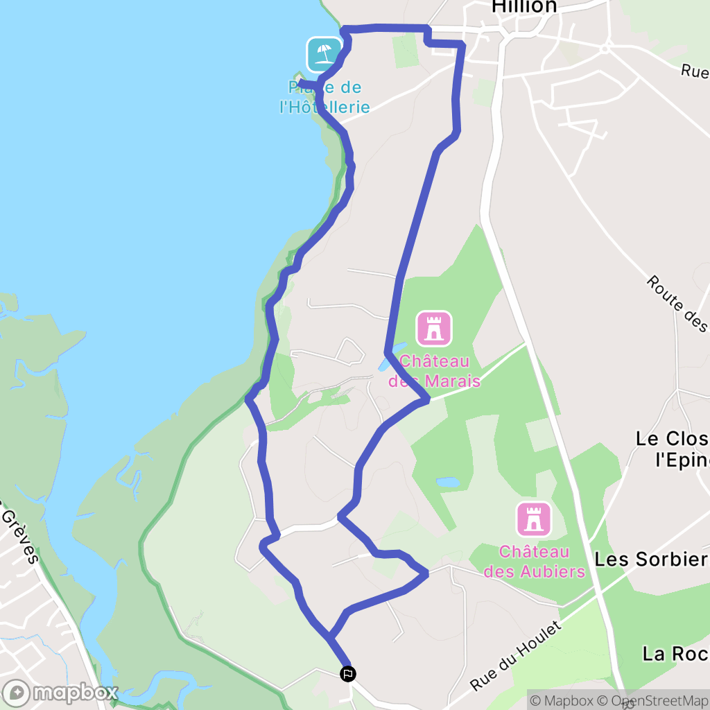 Hillion : carte du parcours de randonnée - France