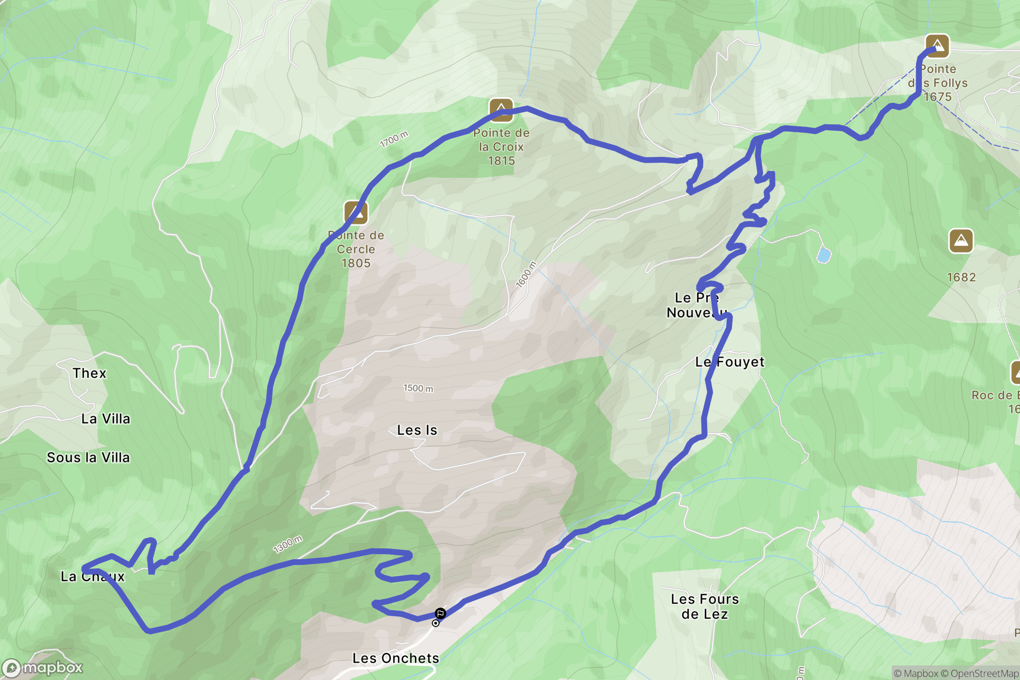Saint-Jean-d'Aulps : carte du parcours de randonnée - France