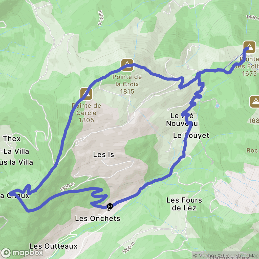 Saint-Jean-d'Aulps : carte du parcours de randonnée - France