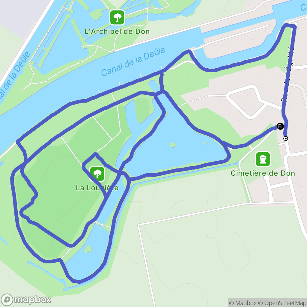 Don : carte du parcours de randonnée - France