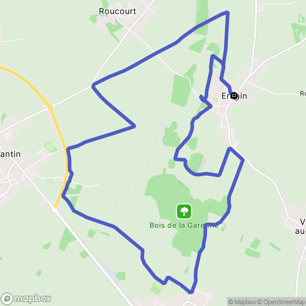 Erchin : carte du parcours de randonnée - France