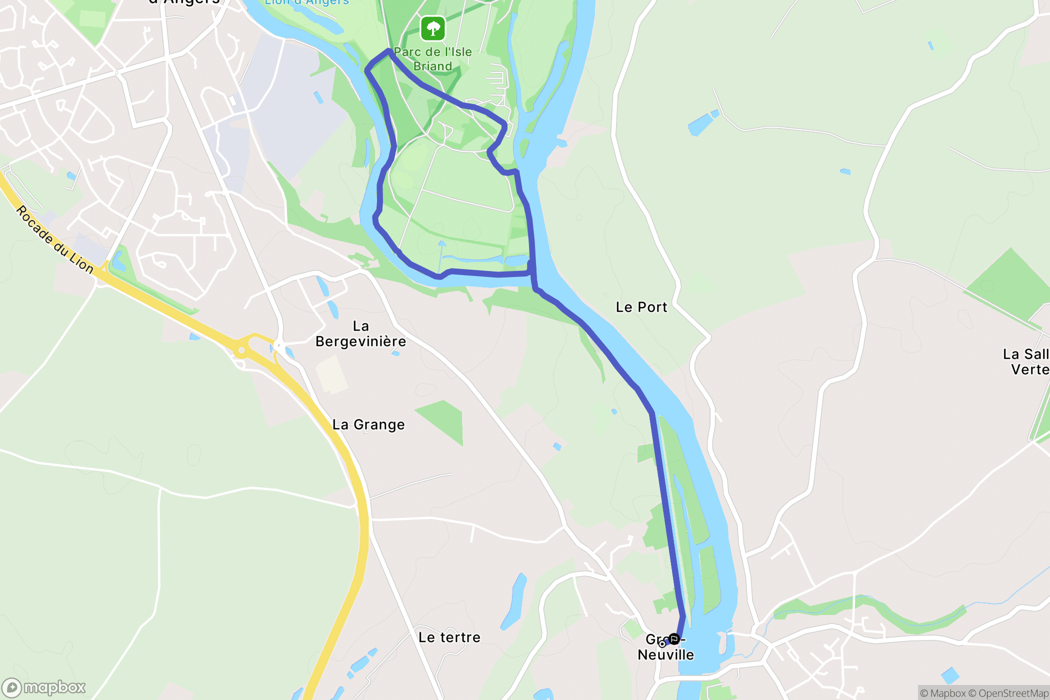 Grez-Neuville : carte du parcours de randonnée - France