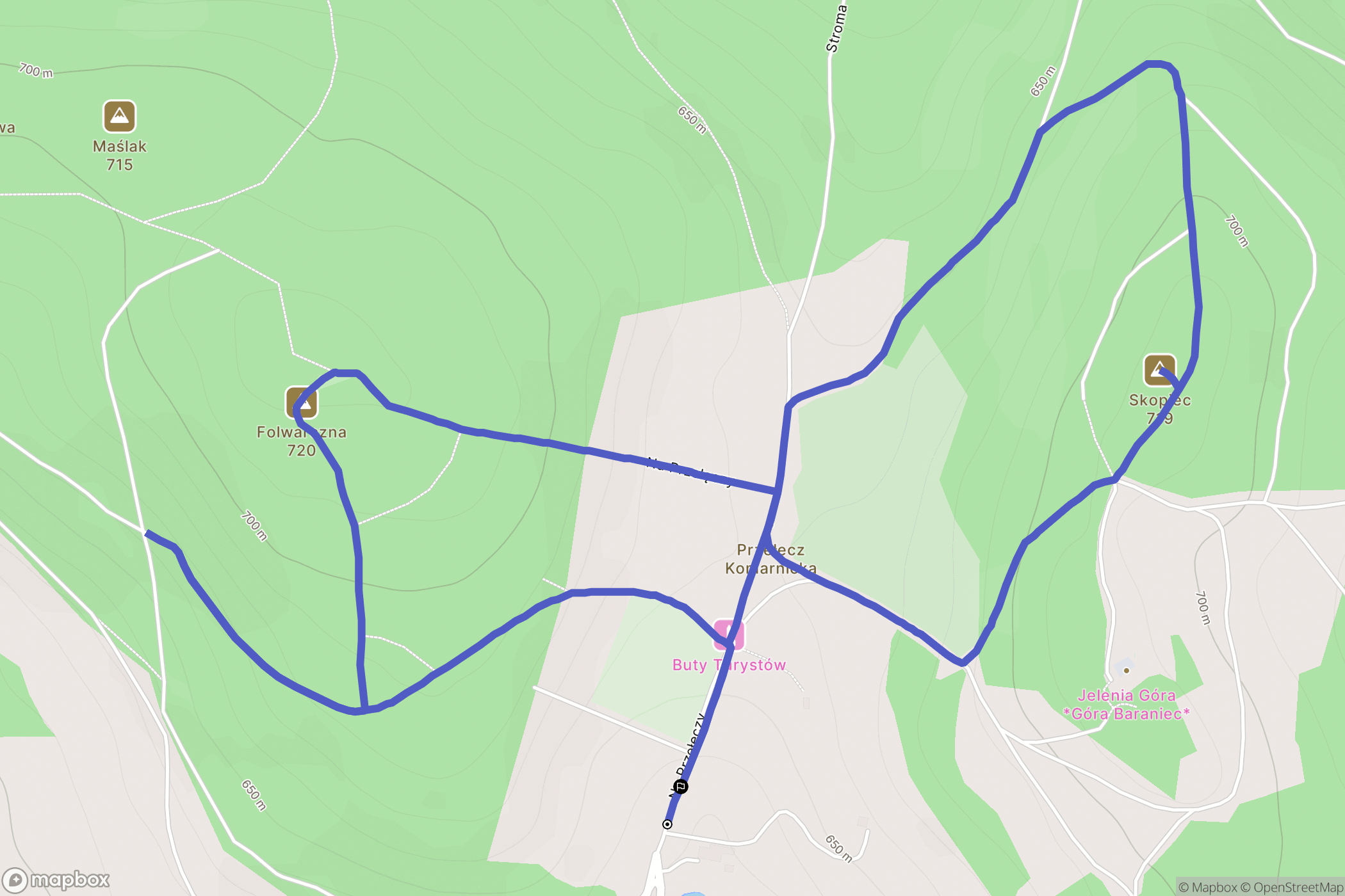 Komarno: mapa trasy - Poland