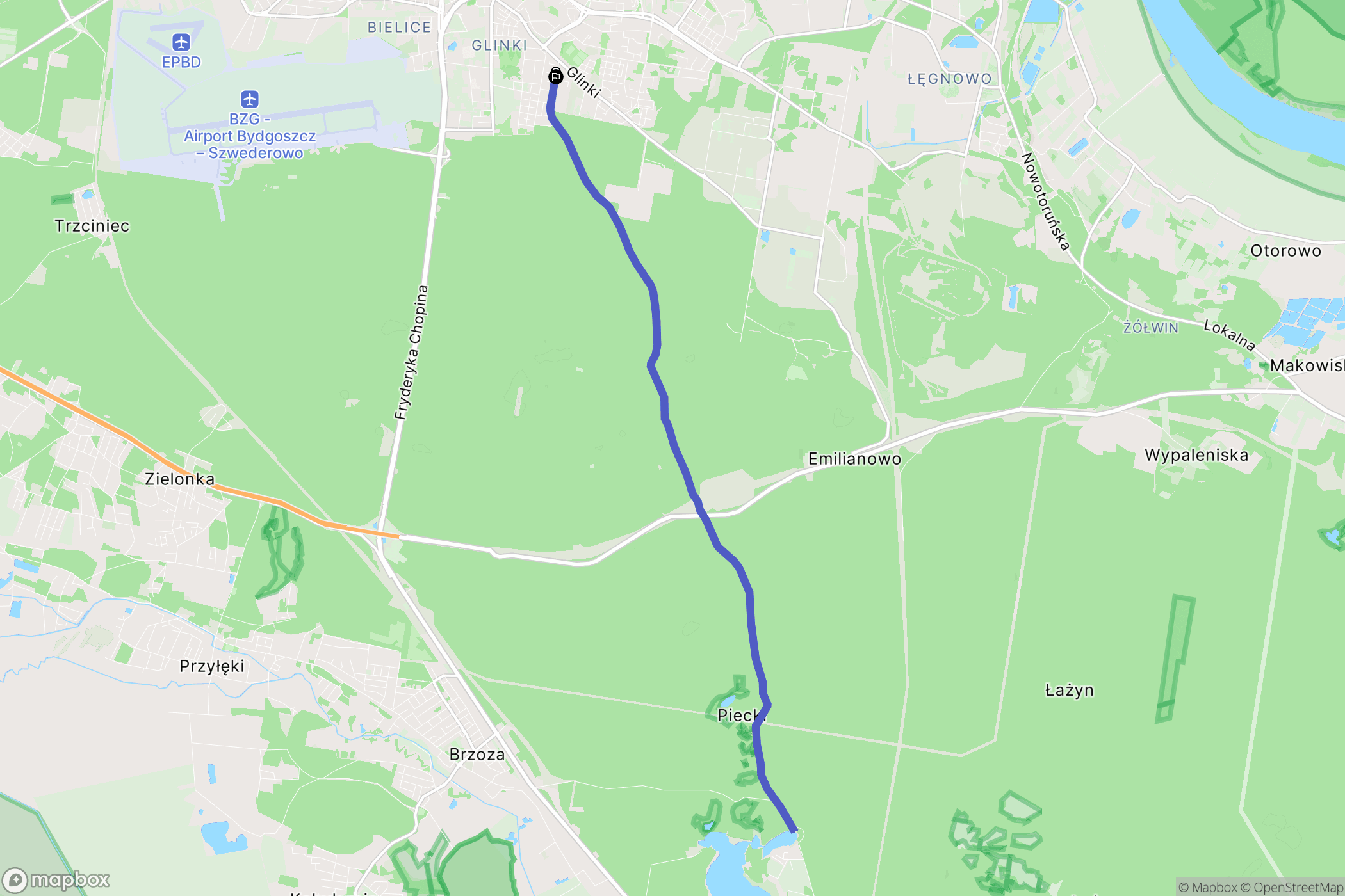 Bydgoszcz: mapa trasy - Poland
