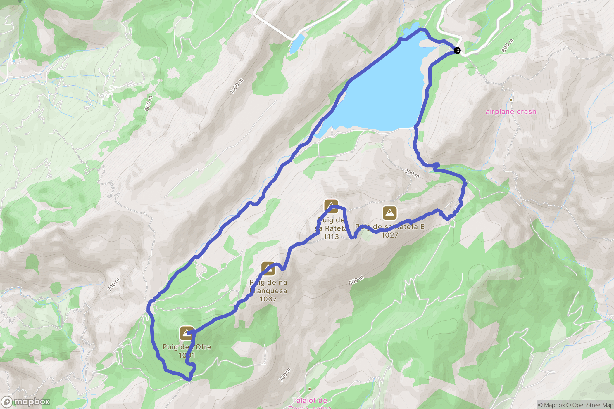 Fornalutx : carte du parcours de randonnée - Spain