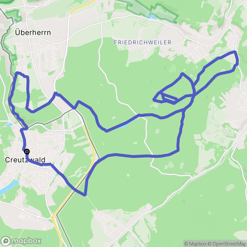 Creutzwald : carte du parcours de randonnée - France
