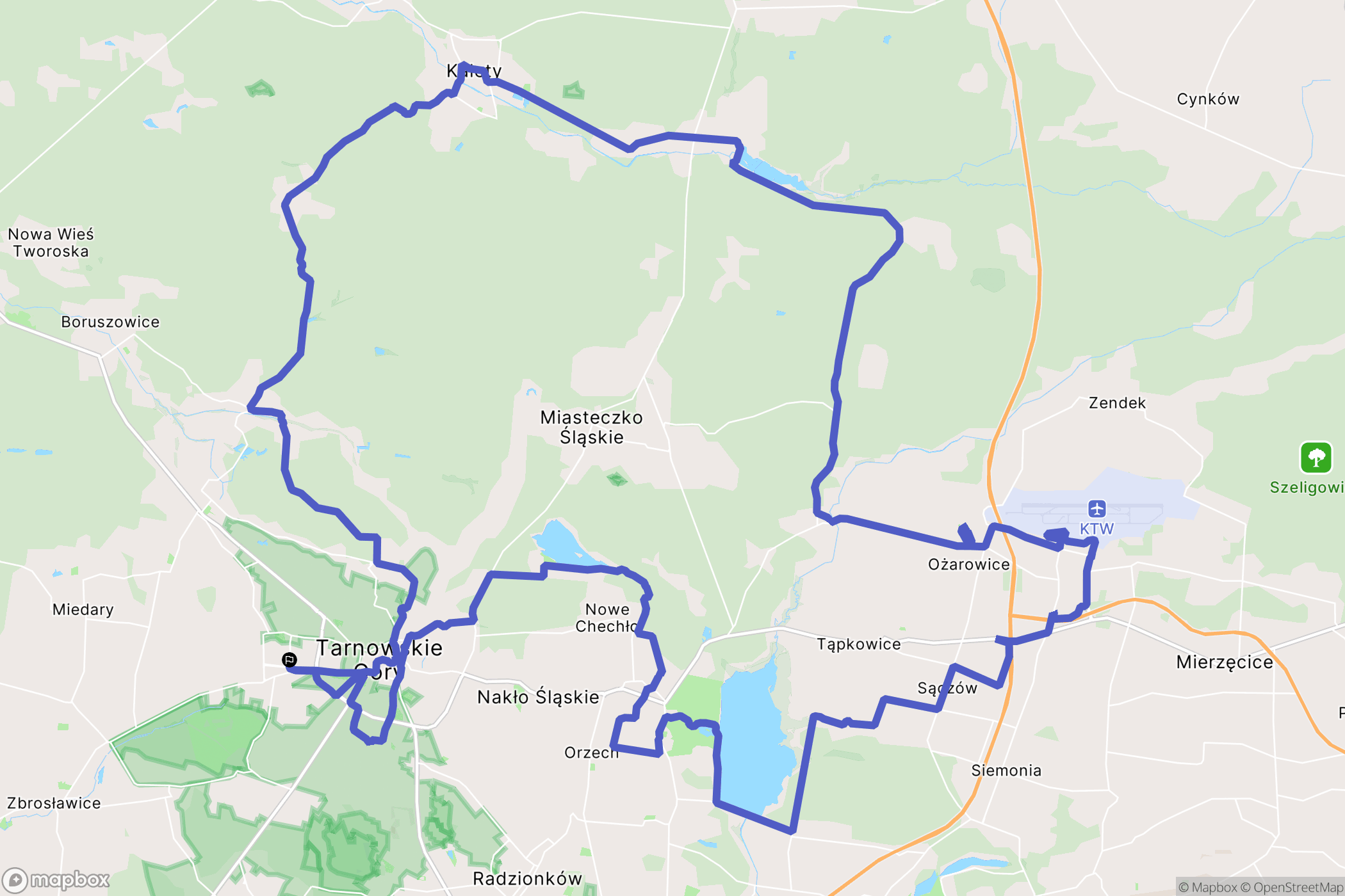 Tarnowskie Góry: mapa trasy - Poland