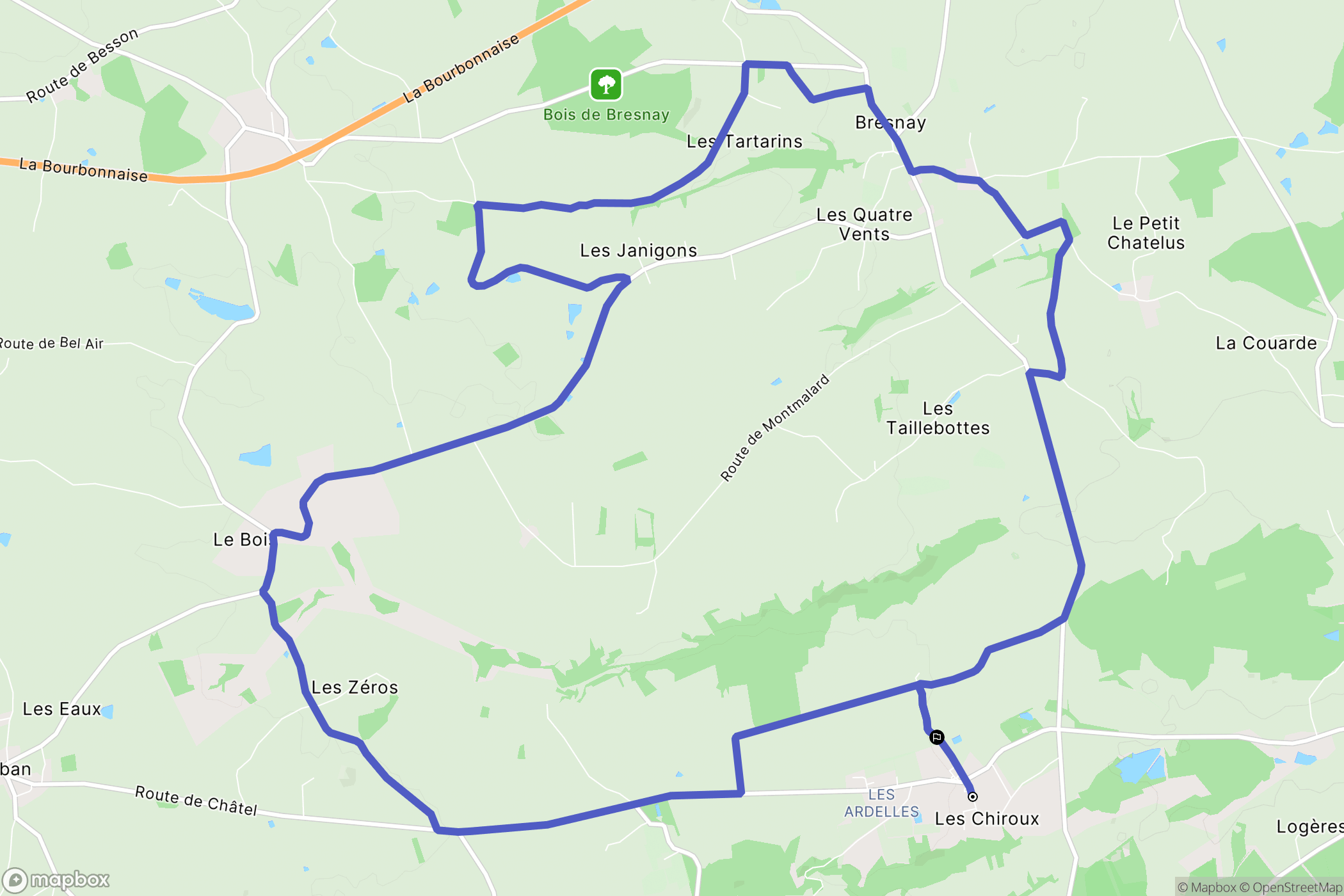 Meillard : carte du parcours de randonnée - France