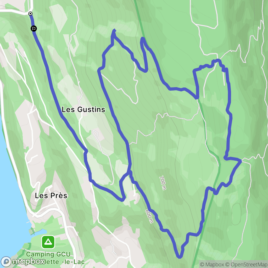 Aiguebelette-le-Lac : carte du parcours de randonnée - France