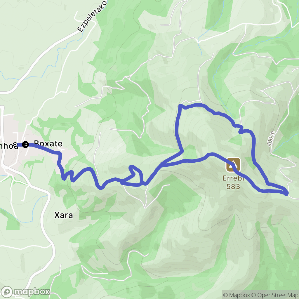 Ainhoa : carte du parcours de randonnée - France