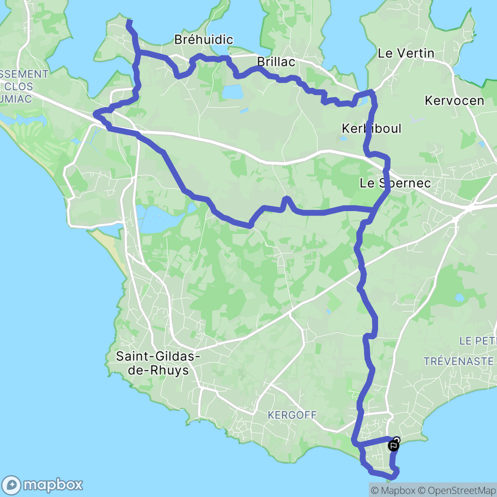 Sarzeau : carte du parcours de randonnée - France