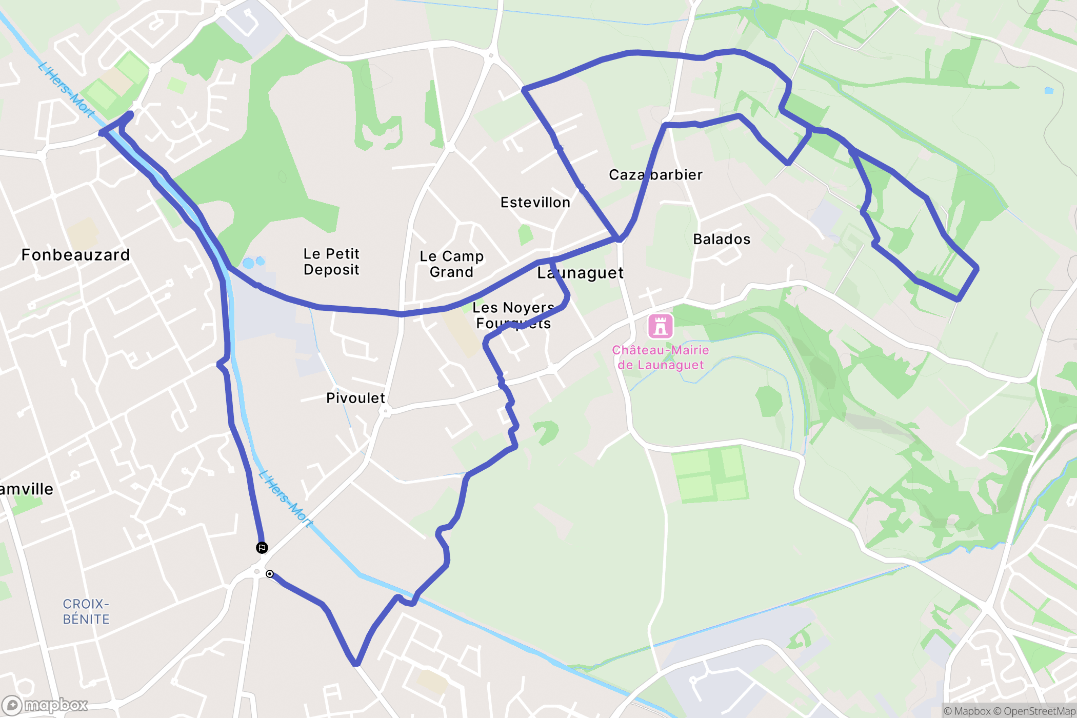 Launaguet : carte du parcours de randonnée - France