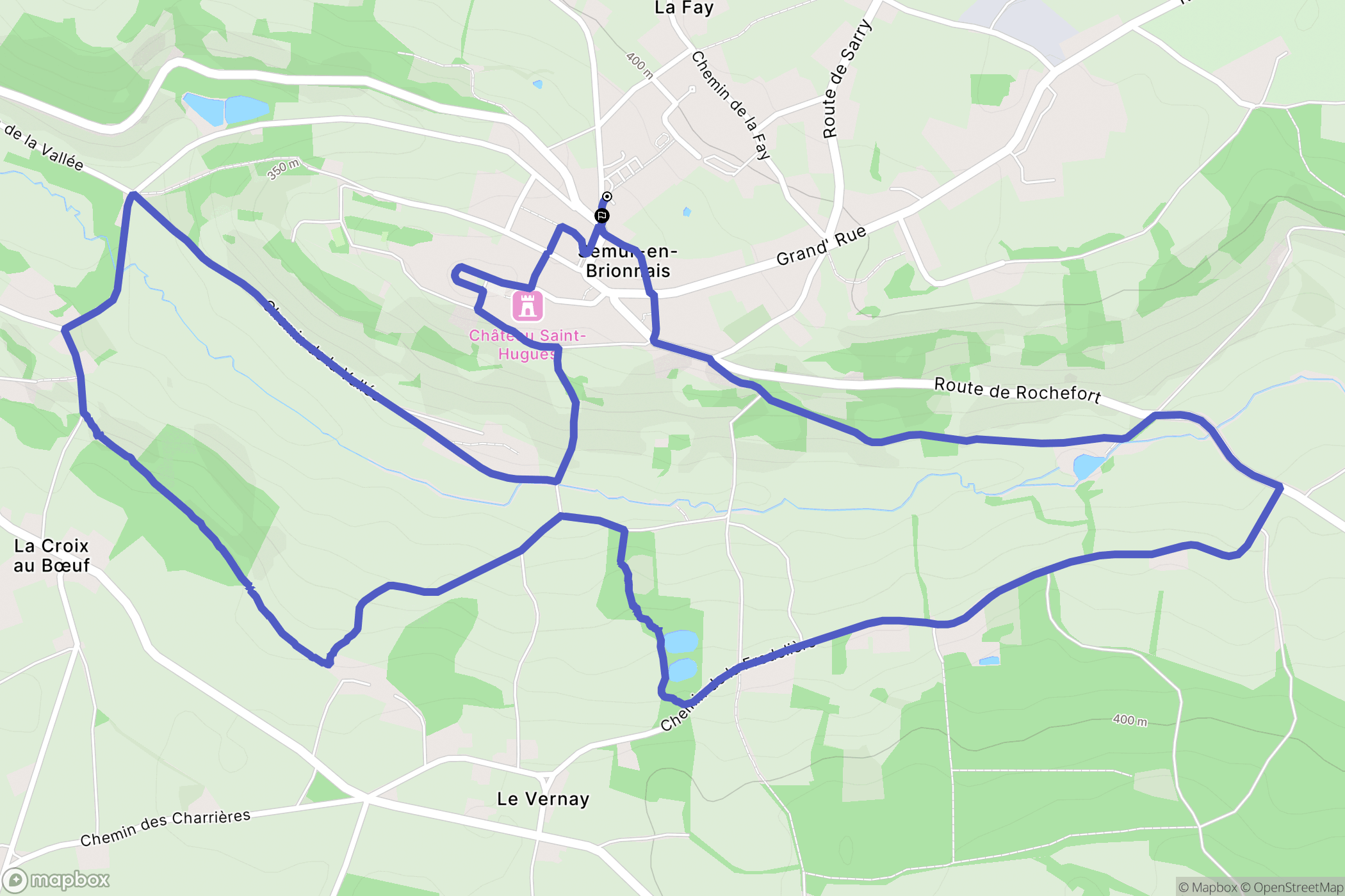 Semur-en-Brionnais : carte du parcours de randonnée - France