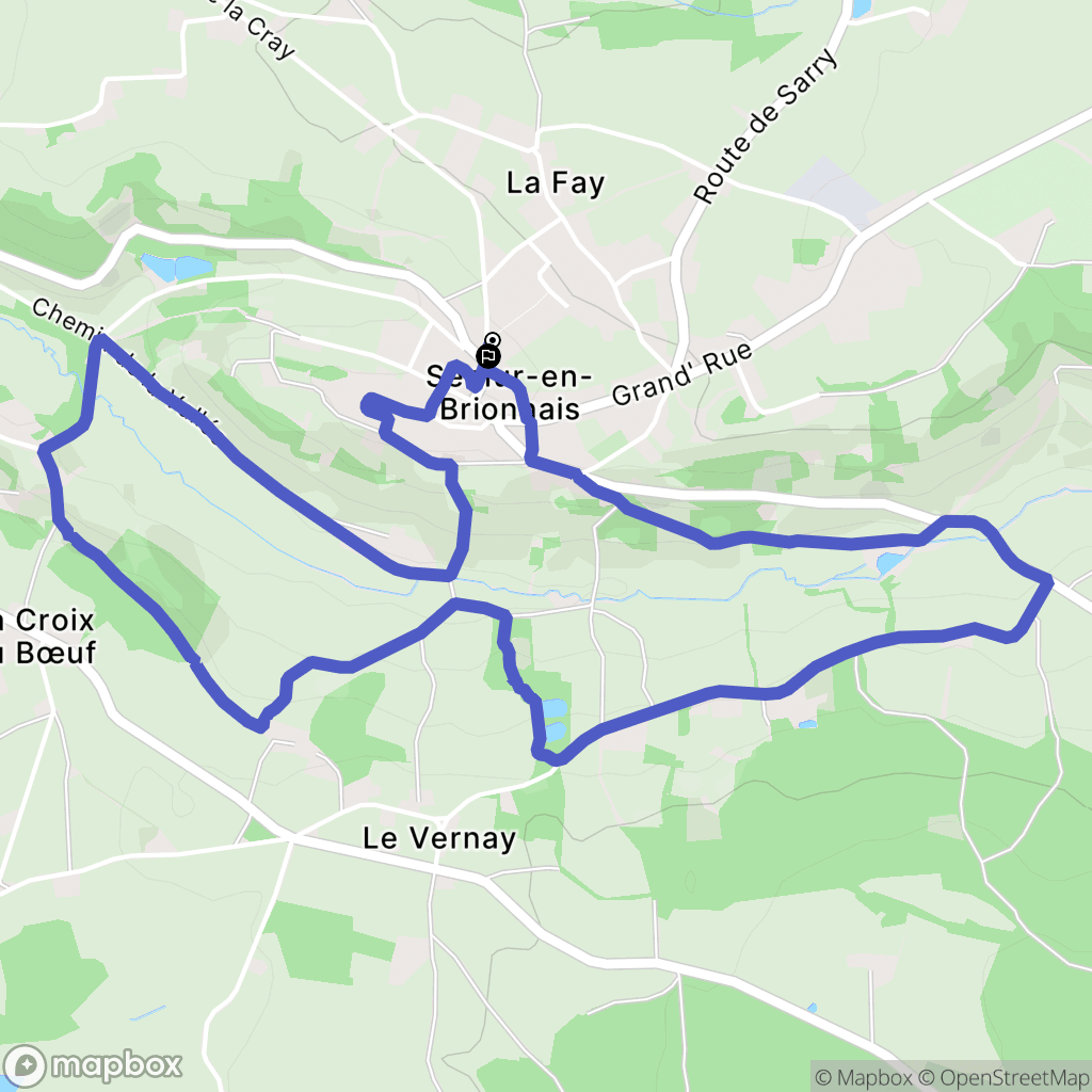 Semur-en-Brionnais : carte du parcours de randonnée - France