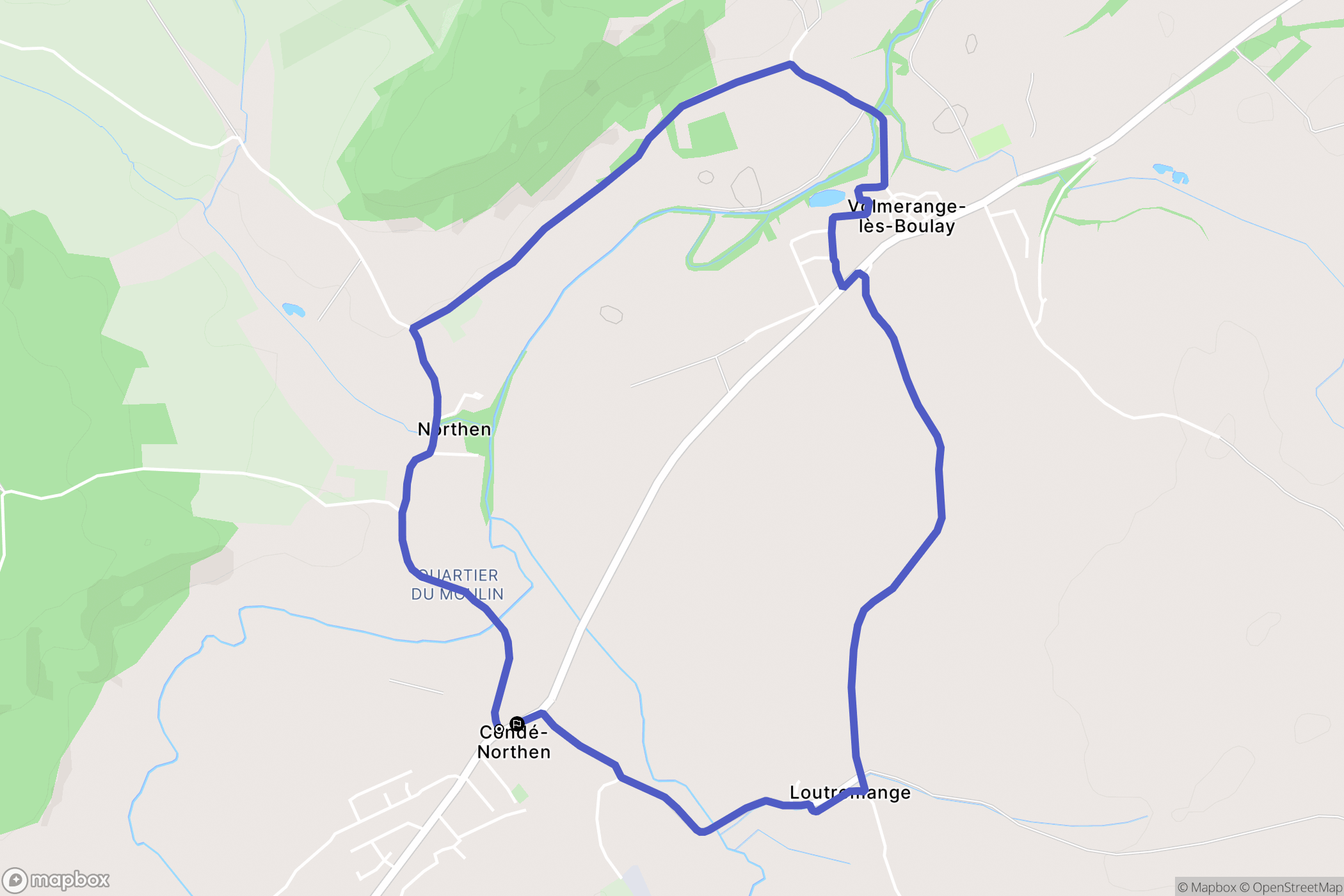 Condé-Northen : carte du parcours de randonnée - France