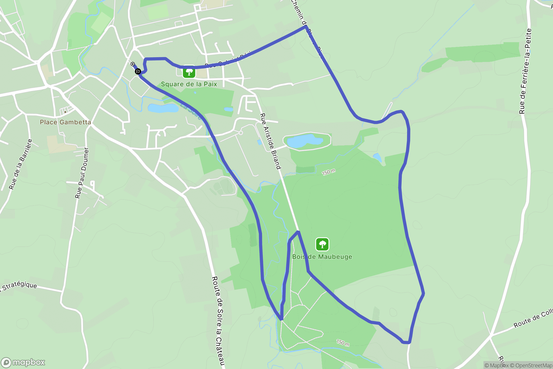 Ferrière-la-Grande : carte du parcours de randonnée - France