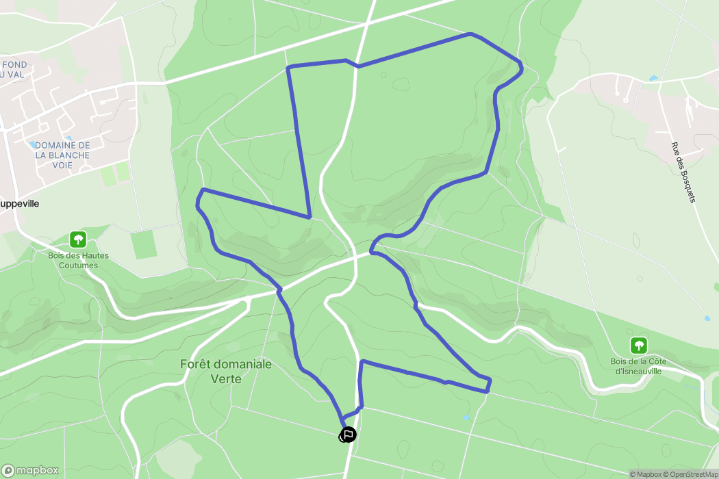 Houppeville : carte du parcours de randonnée - France