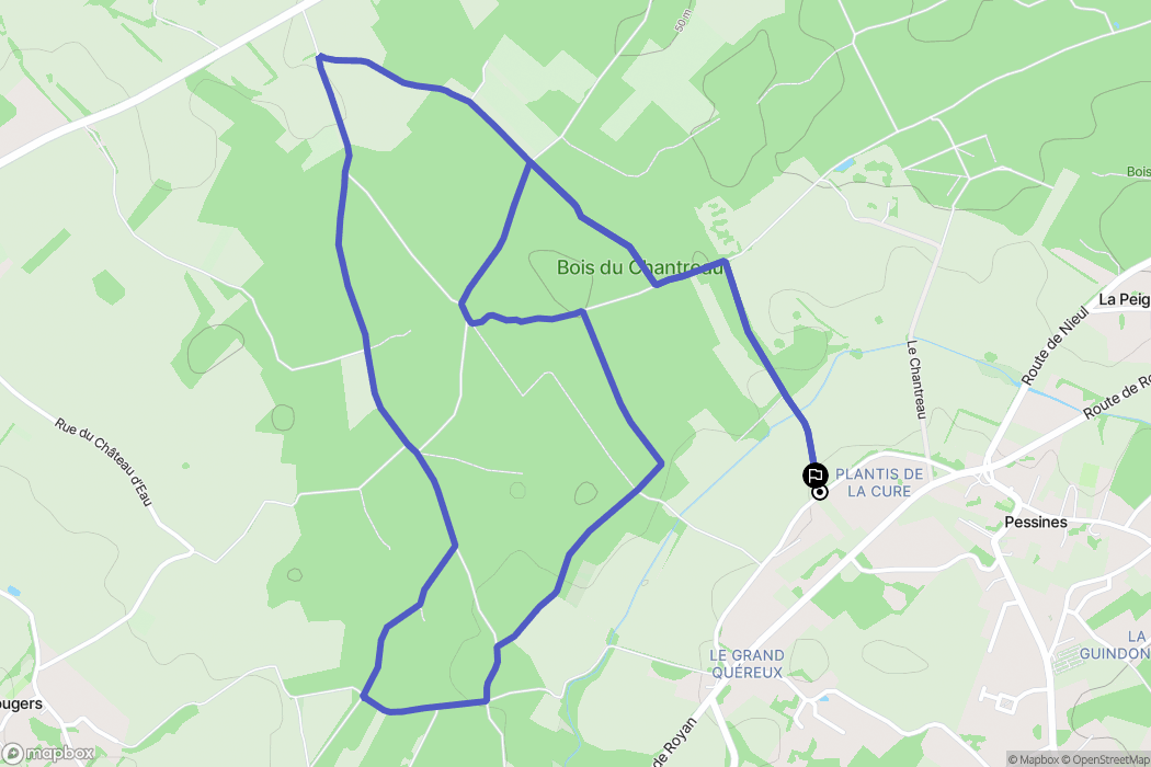Pessines : carte du parcours de randonnée - France