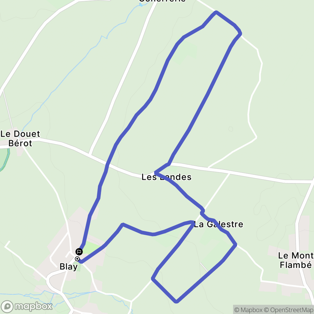 Blay : carte du parcours de randonnée - France