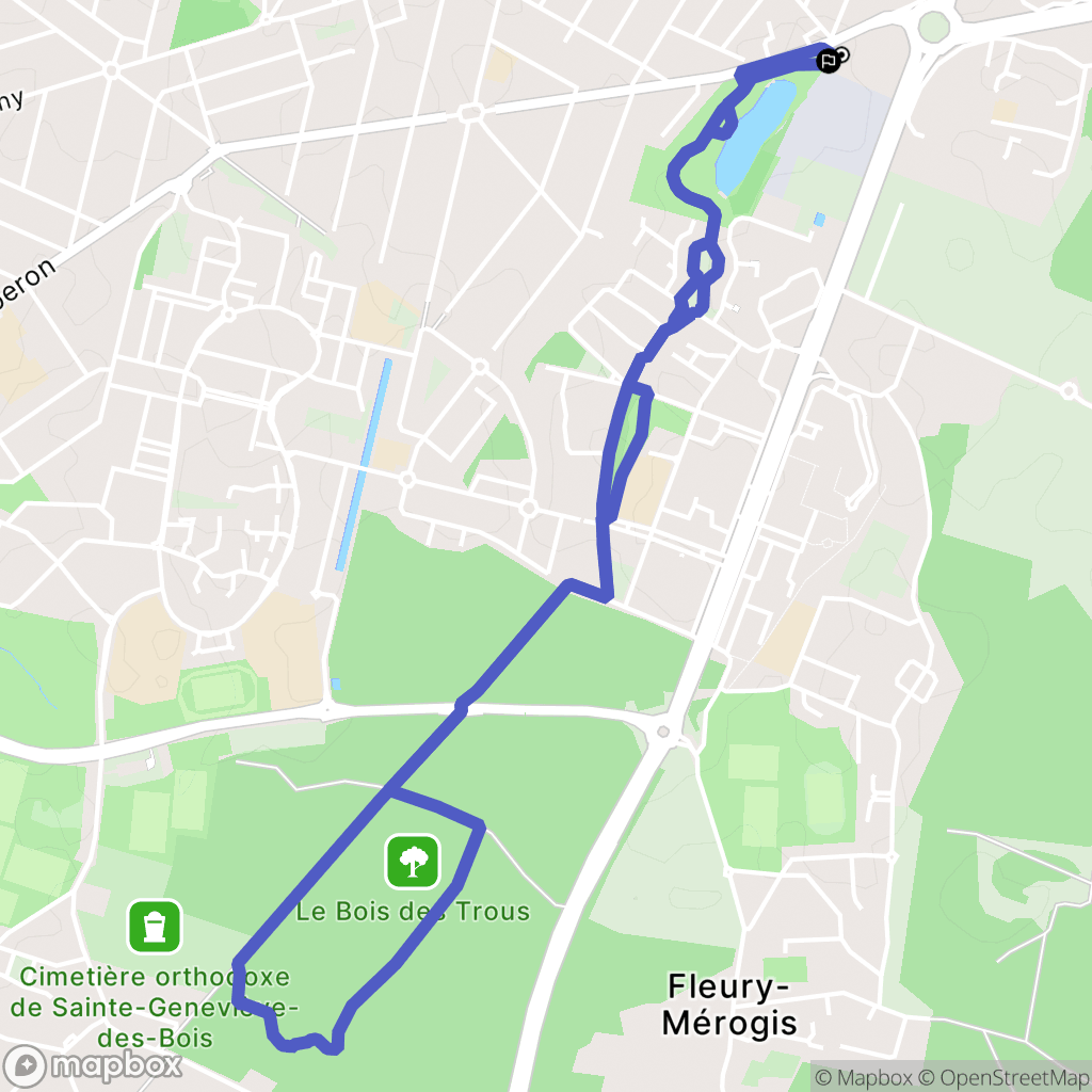 Viry-Châtillon : carte du parcours de randonnée - France