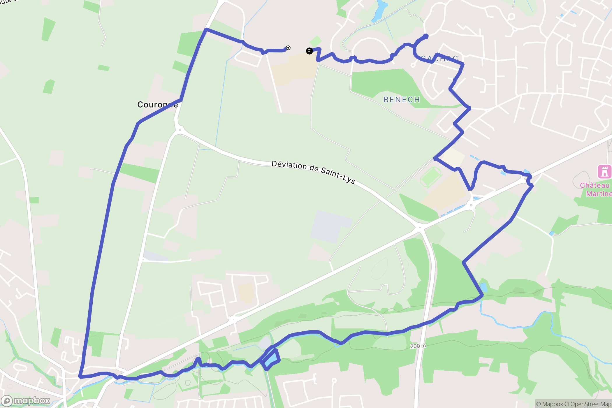 Fontenilles : carte du parcours de randonnée - France