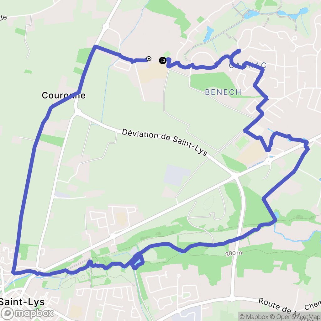Fontenilles : carte du parcours de randonnée - France