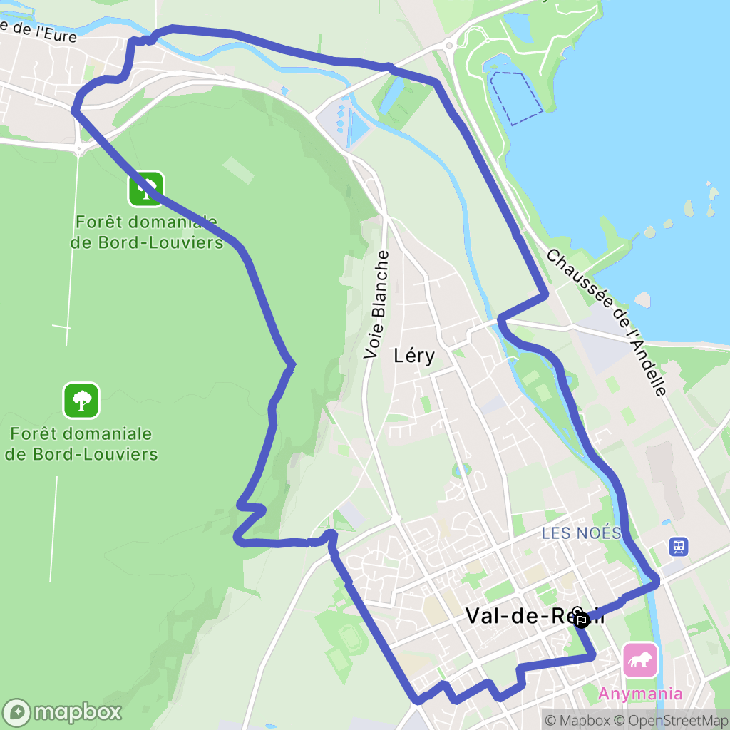 Val-de-Reuil : carte du parcours de randonnée - France